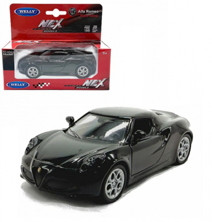 Welly Машинка Alfa Romeo 4C металл43676W-B черный