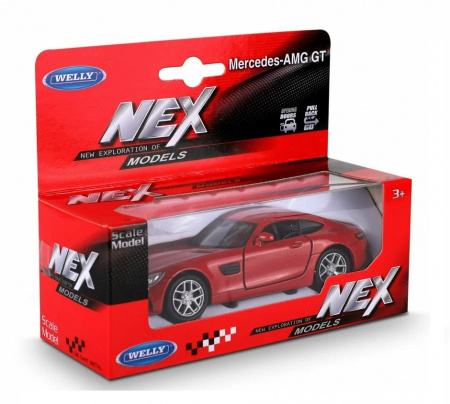 Welly Машинка 1:38 Mercedes-Benz AMG GT красный металлик