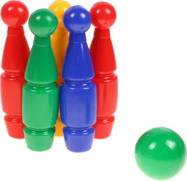 Игровой набор Юг-Пласт Кегли 5+1 пластик