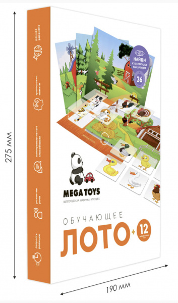 Настольная игра Лото прозрачное Домашние животные