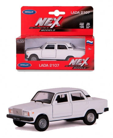 Welly Машинка 1:38 LADA 2107 пруж мех, белый