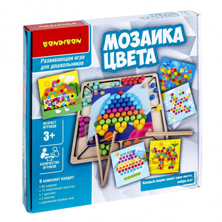 Развивающая игра из дерева Мозаика цвета