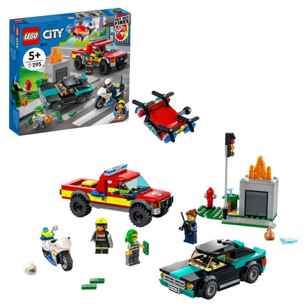 Конструктор LEGO City Пожарная бригада и полицейская погоня