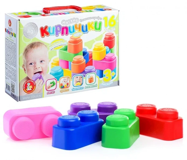 Конструктор Мягкие кирпичики extra 16 дет