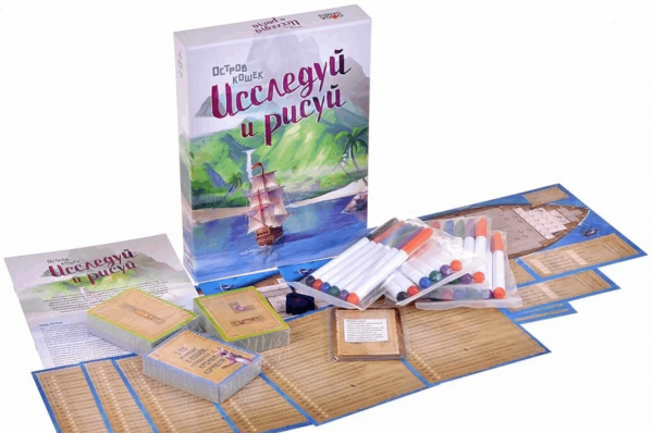 Настольная игра "Остров кошек.Исследуй и рисуй"