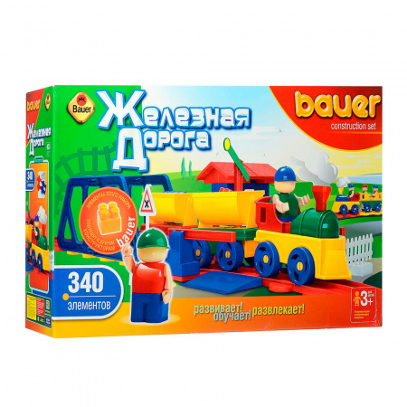 Конструктор Bauer Кроха Железная дорога, 340 дет.