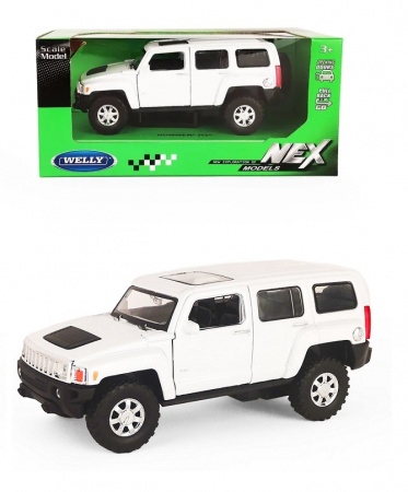 Welly Машинка 1:36 Hummer H3 пруж мех, белый