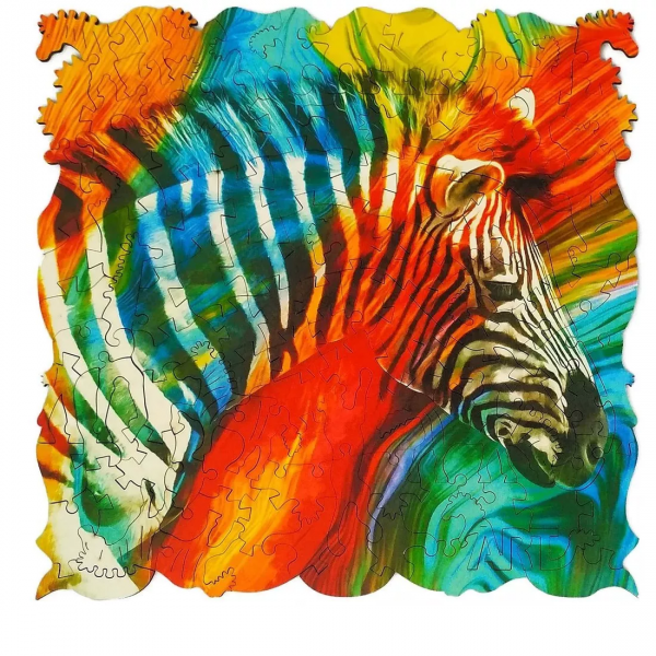 Фигурный деревянный пазл "Зебра" серия "ANIMAL ART"