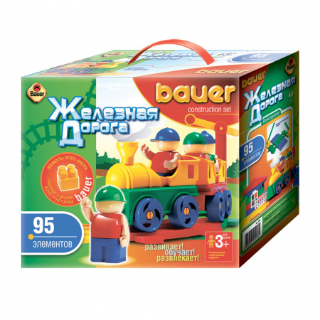 Конструктор Bauer Кроха Железная дорога, 95 дет.