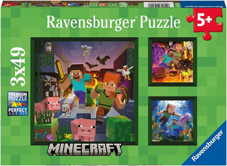Ravensburger Пазл картина 3x49 Майнкрафт биомы
