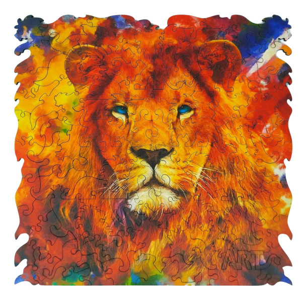 Фигурный деревянный пазл "Лев" серия "ANIMAL ART"